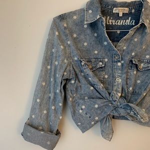 Polka Dot Denim Shirt